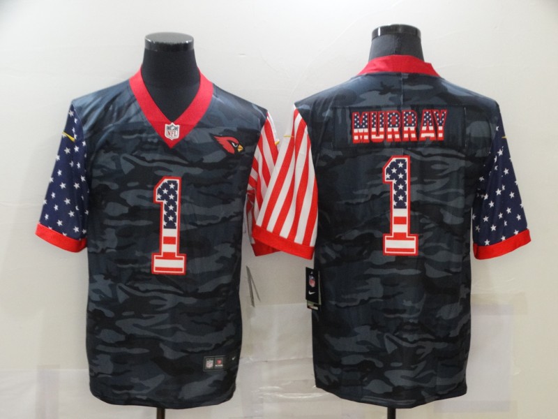 Men's Arizona Cardinals #1 Kyler Murray 2020 Camo USA Flag Limited Stitched NFL Jersey